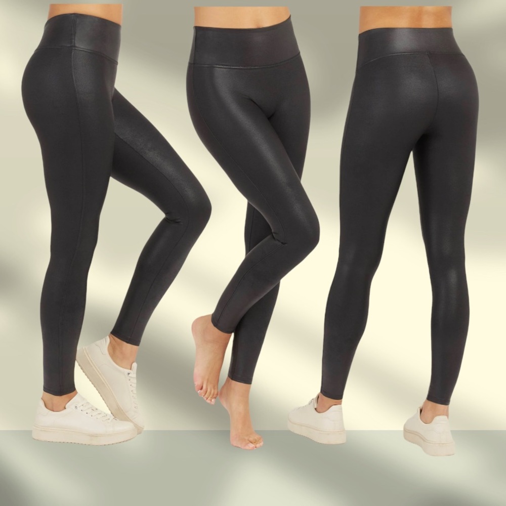 SPANX Black Faux Leather Leggings